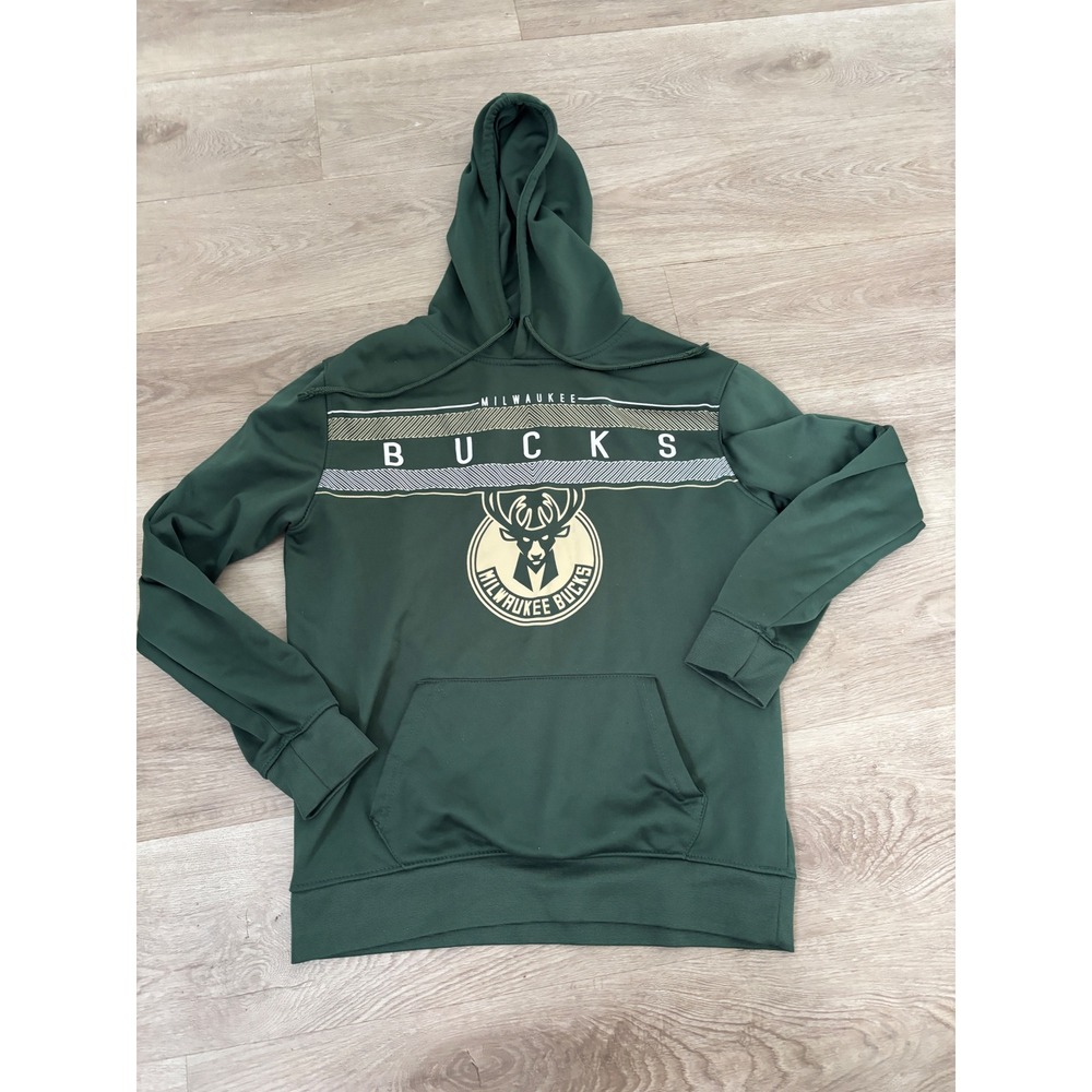 Ultra Game Milwaukee Bucks NBA Hoodie Mens Small Green Pullover Sweatshirt
